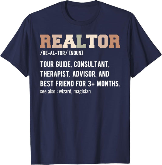 Funny Real Estate Agent Realtor Definition - Realtor T-Shirt - T-Shirt | Navy