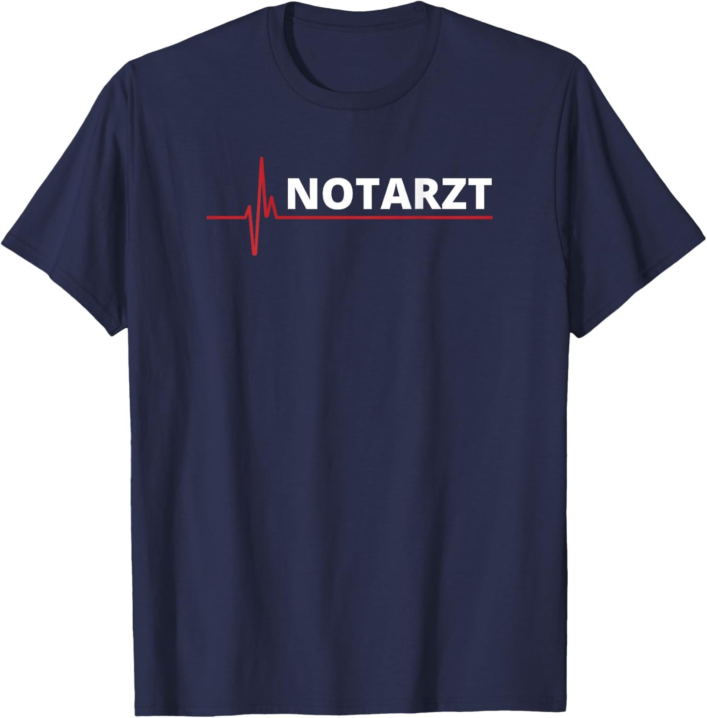 Emergency Doctor EKG Back Print Back Lettering Emergency Doctor T-Shirt - T-Shirt | Navy