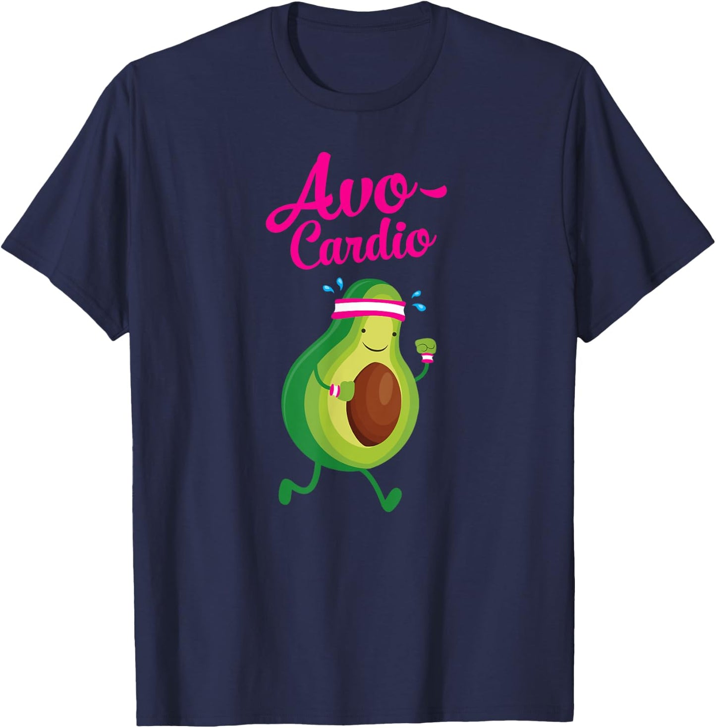 Avocardio Avocado Cardio Running Gym Pun Slogan T-Shirt - T-Shirt | Navy