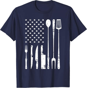Cool BBQ Grilling Design Women Barbecue Meat Smoker T-Shirt - T-Shirt | Navy