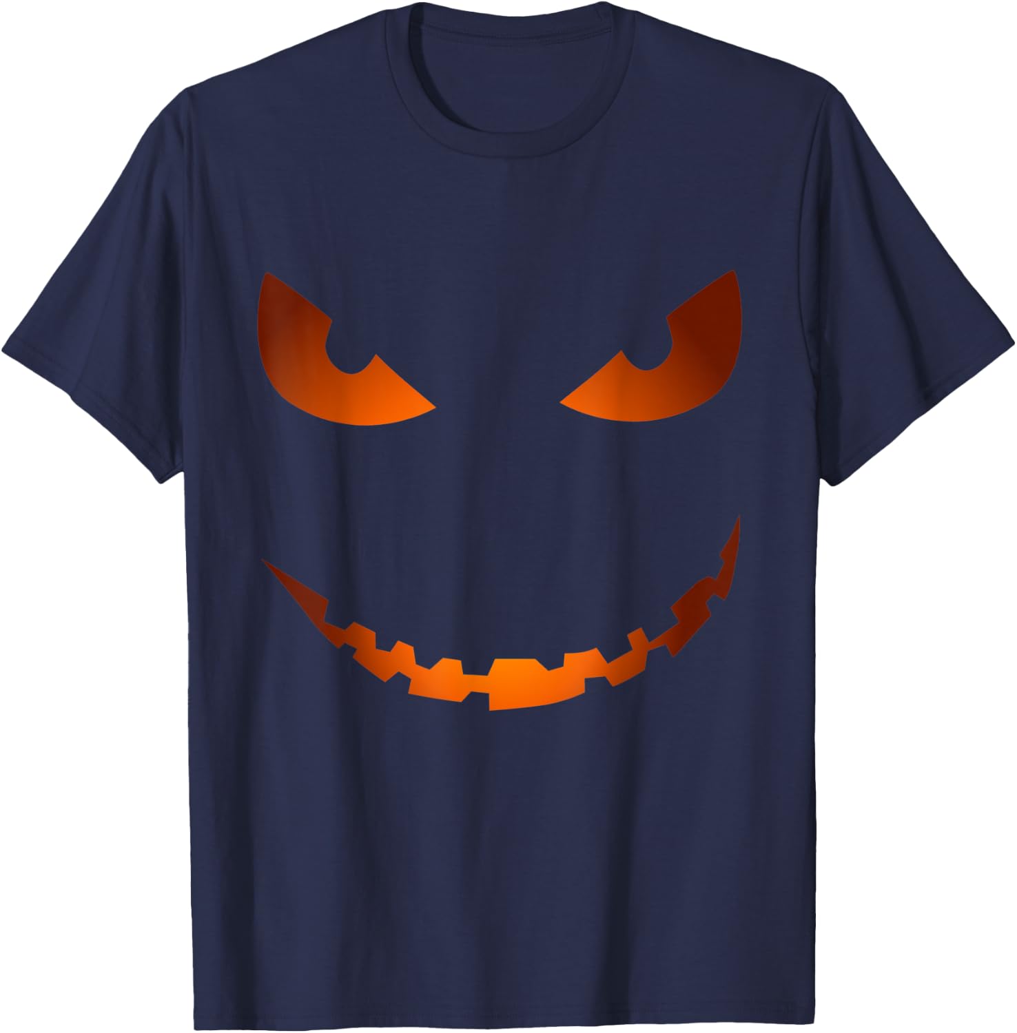 Scary Pumpkin Face Jack O'Lantern - Halloween Funny Costume T-Shirt - T-Shirt | Navy