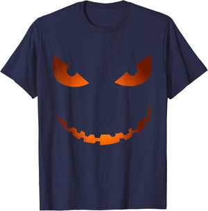 Scary Pumpkin Face Jack O'Lantern - Halloween Funny Costume T-Shirt - T-Shirt | Navy