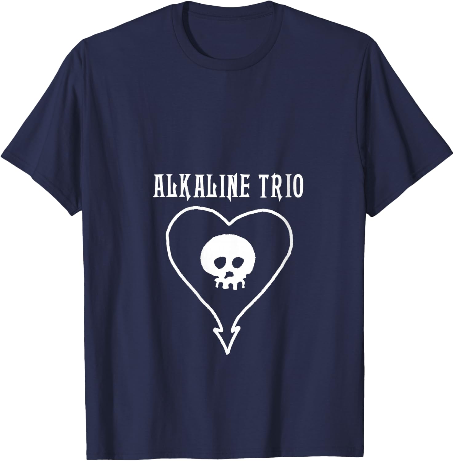 Alkaline Trio - Official Merchandise - Classic Heartskull V-Neck T-Shirt - T-Shirt | Navy