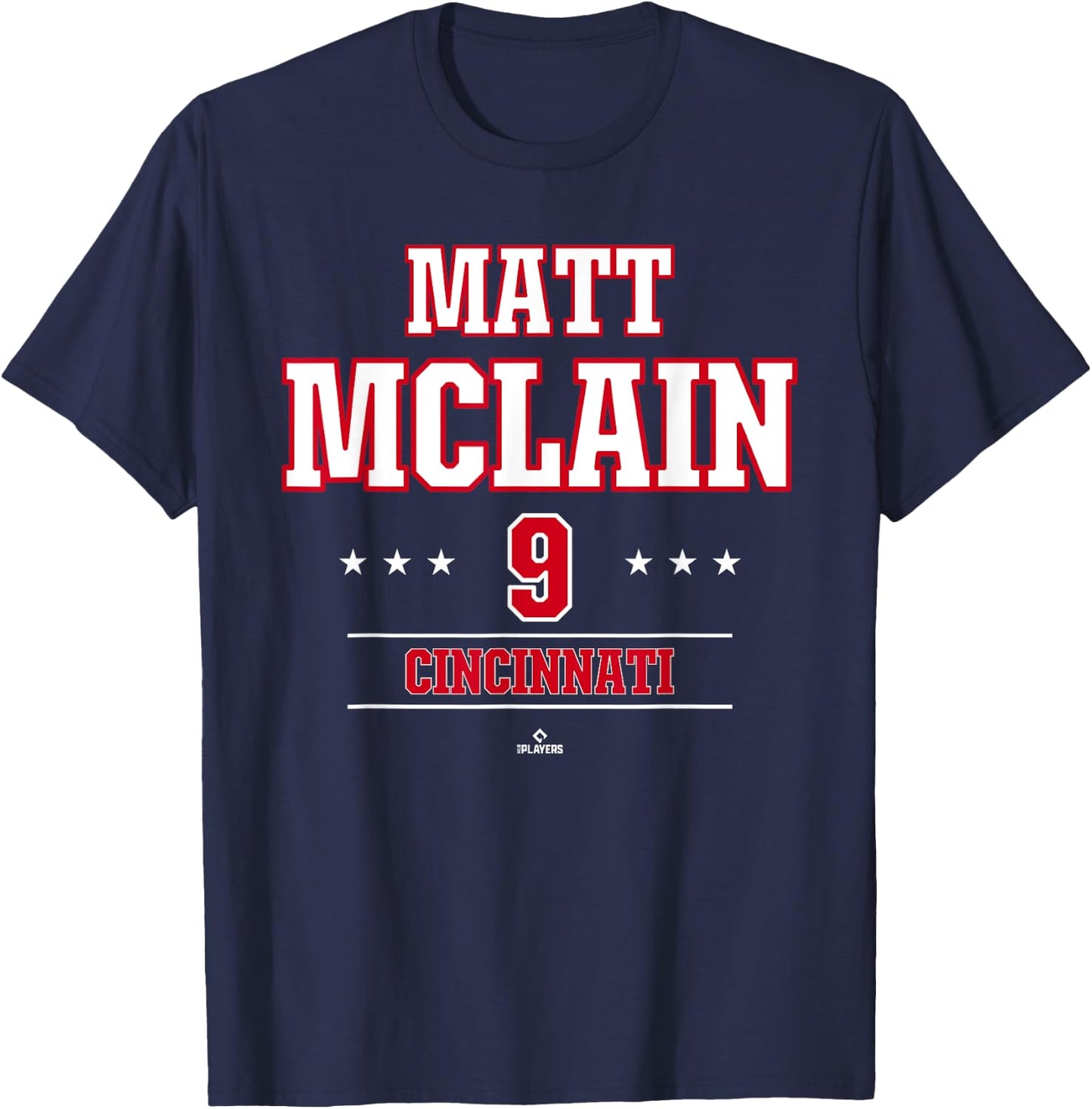 Baseball Star Matt McLain Cincinnati MLBPA T-Shirt - T-Shirt | Navy