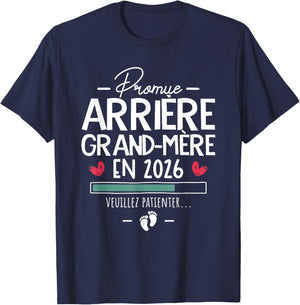 Promoted Great Grandmother 2026 - Surprise Pregnancy Family T-Shirt - T-Shirt | Navy