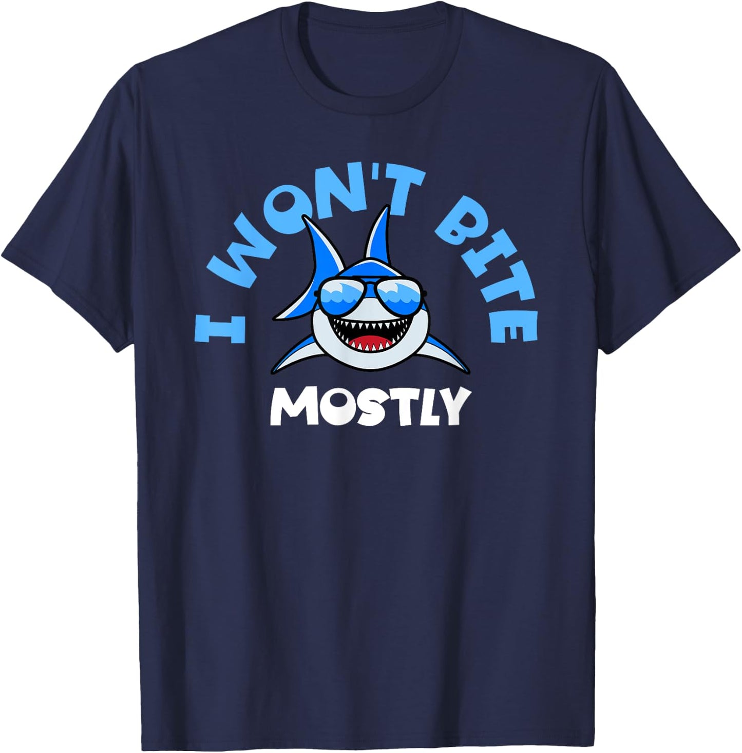 Shark Shirt Women - Funny I Won't Bite Mostly T-Shirt - T-Shirt | Navy