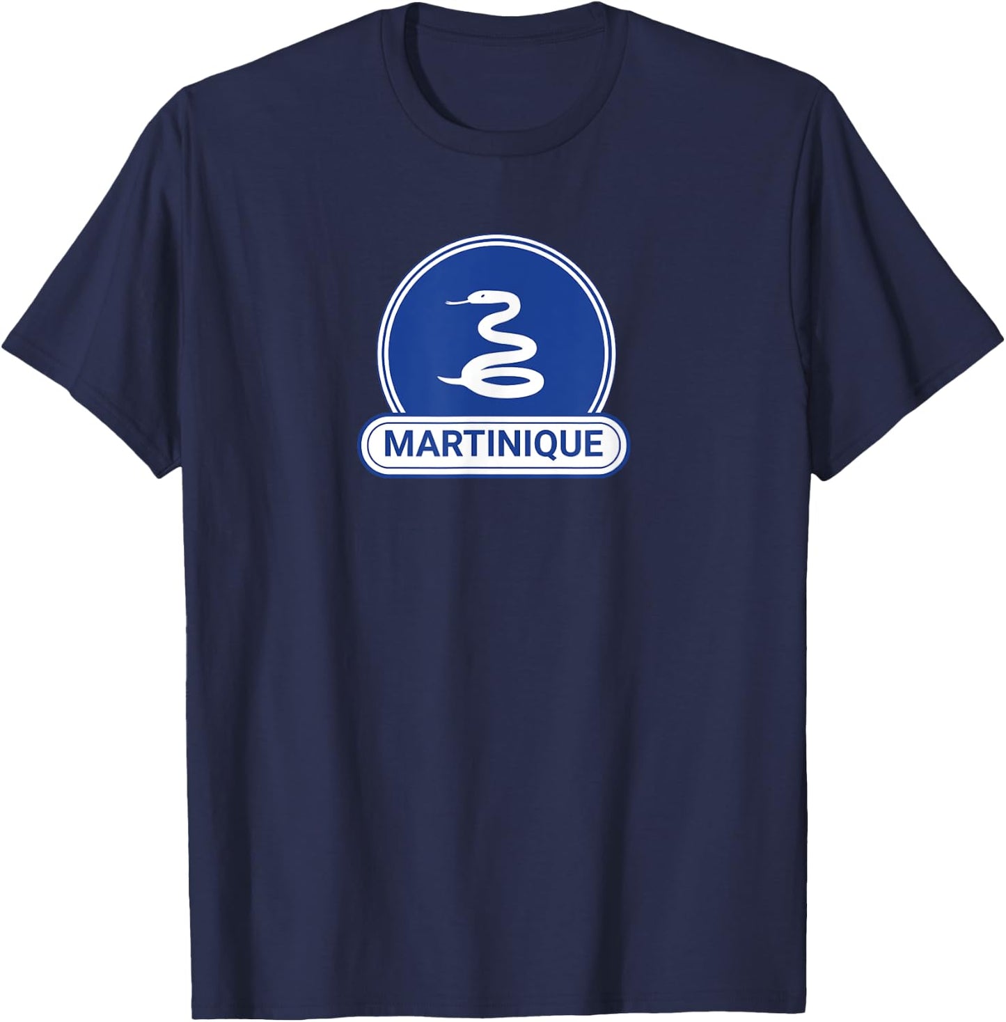 Martinique Country Badge - Snake Flag Martinique Flag T-Shirt - T-Shirt | Navy