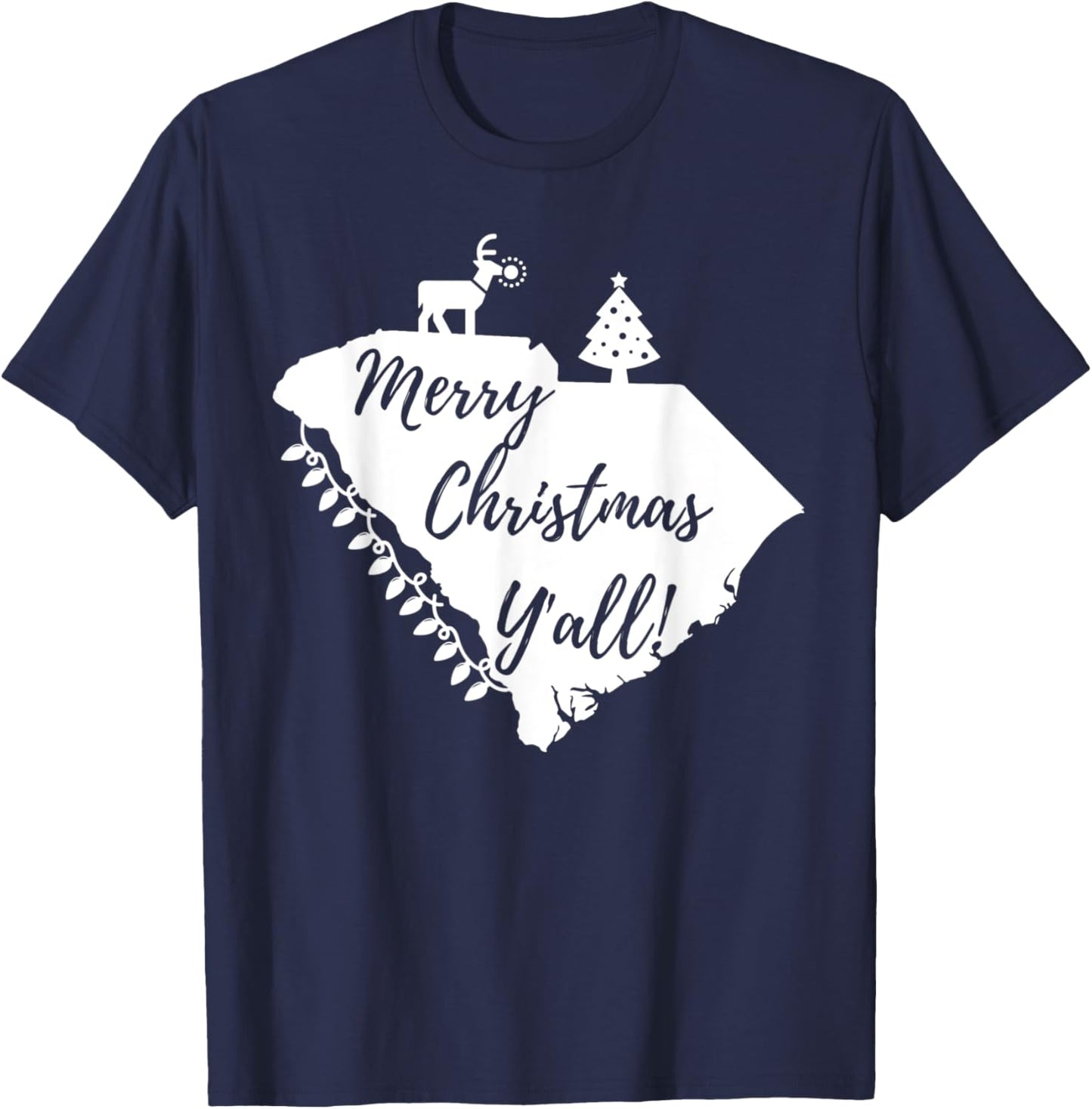 Merry Christmas Y'all! South Carolina T-Shirt - T-Shirt | Navy