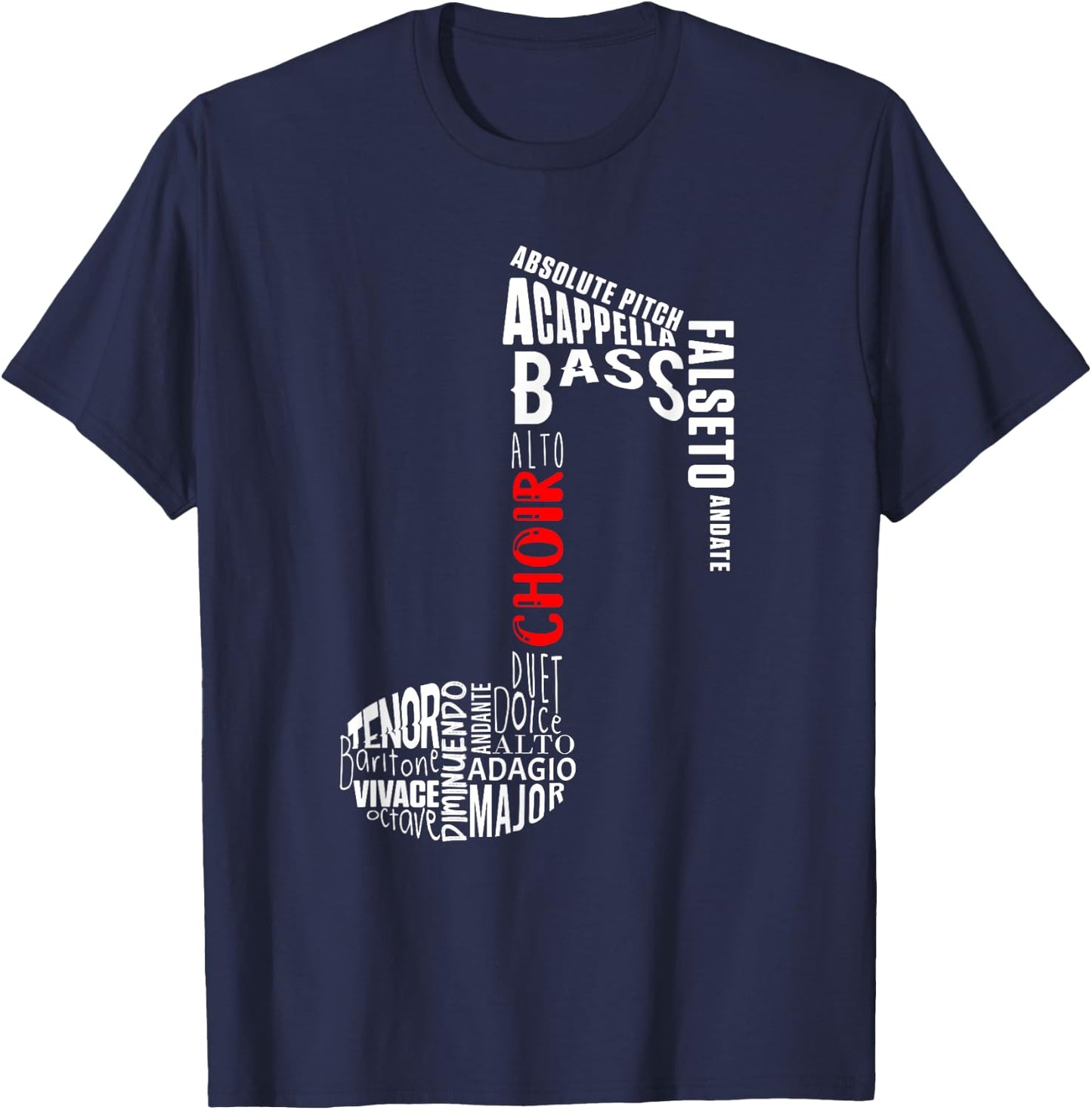 Musical Note Choir Music Singing Singer Viola Gift , Black, S T-Shirt - T-Shirt | Navy