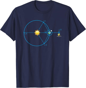 James Webb Space Telescope JWST Schematic L2 Point Track T-Shirt - T-Shirt | Navy