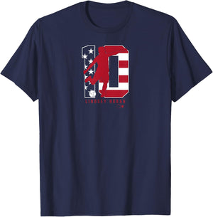 Lindsey Horan 10: USWNT Players Association - USA Soccer T-Shirt - T-Shirt | Navy