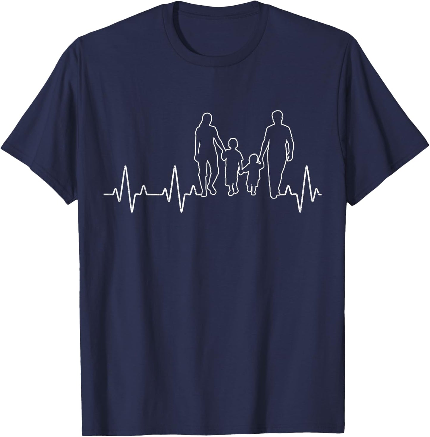 Familie Liebe Herzklopfen Mama Papa 2 Children's T-Shirt - T-Shirt | Navy