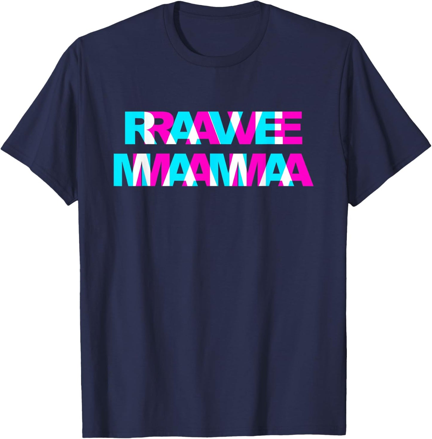 Rave Mama EDM Music Festival Mother Optical Illusion Trippy T-Shirt - T-Shirt | Navy
