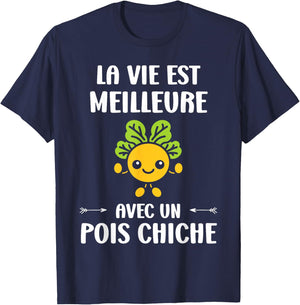 Humor Vegetable Life Is Better With A Chickpea T-Shirt - T-Shirt | Navy