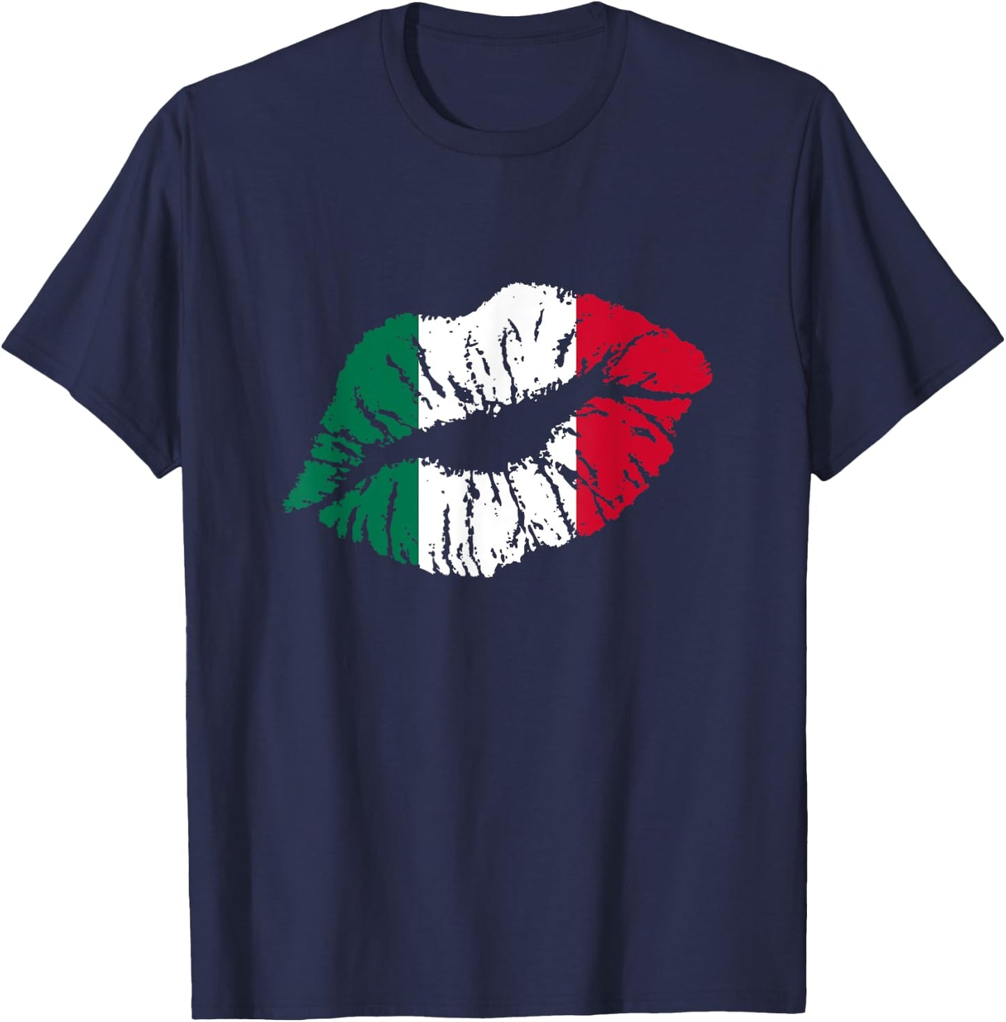 Italy | Italy Kiss Lips Italian Shirt | Gift Italian T-Shirt - T-Shirt | Navy