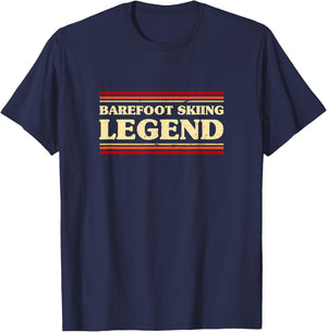 Barefoot Skiing Legend Barefooting Adventure Sports T-Shirt - T-Shirt | Navy