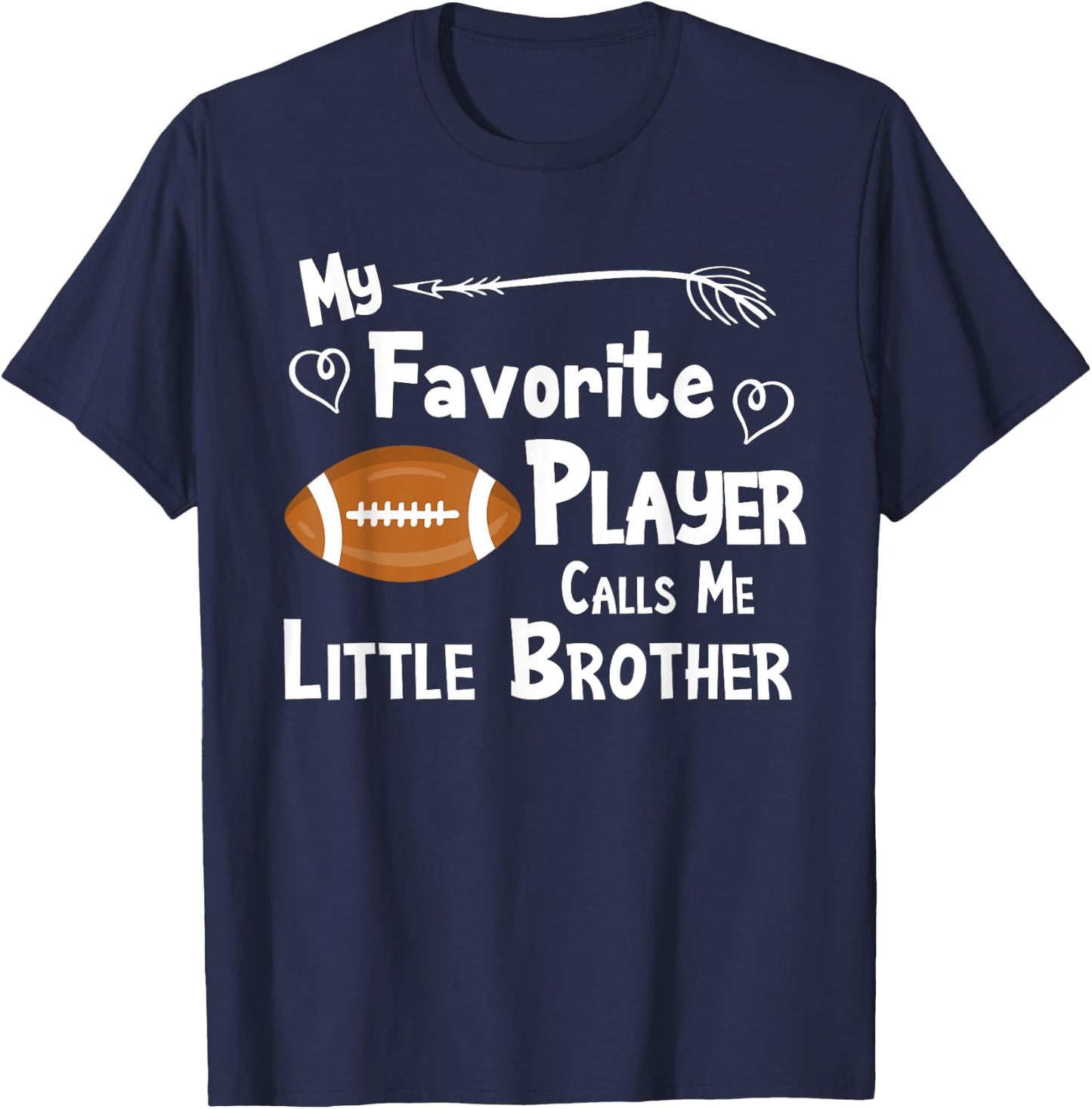 Favorite Player Little Brother Football T-Shirt - T-Shirt | Navy