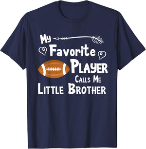 Favorite Player Little Brother Football T-Shirt - T-Shirt | Navy