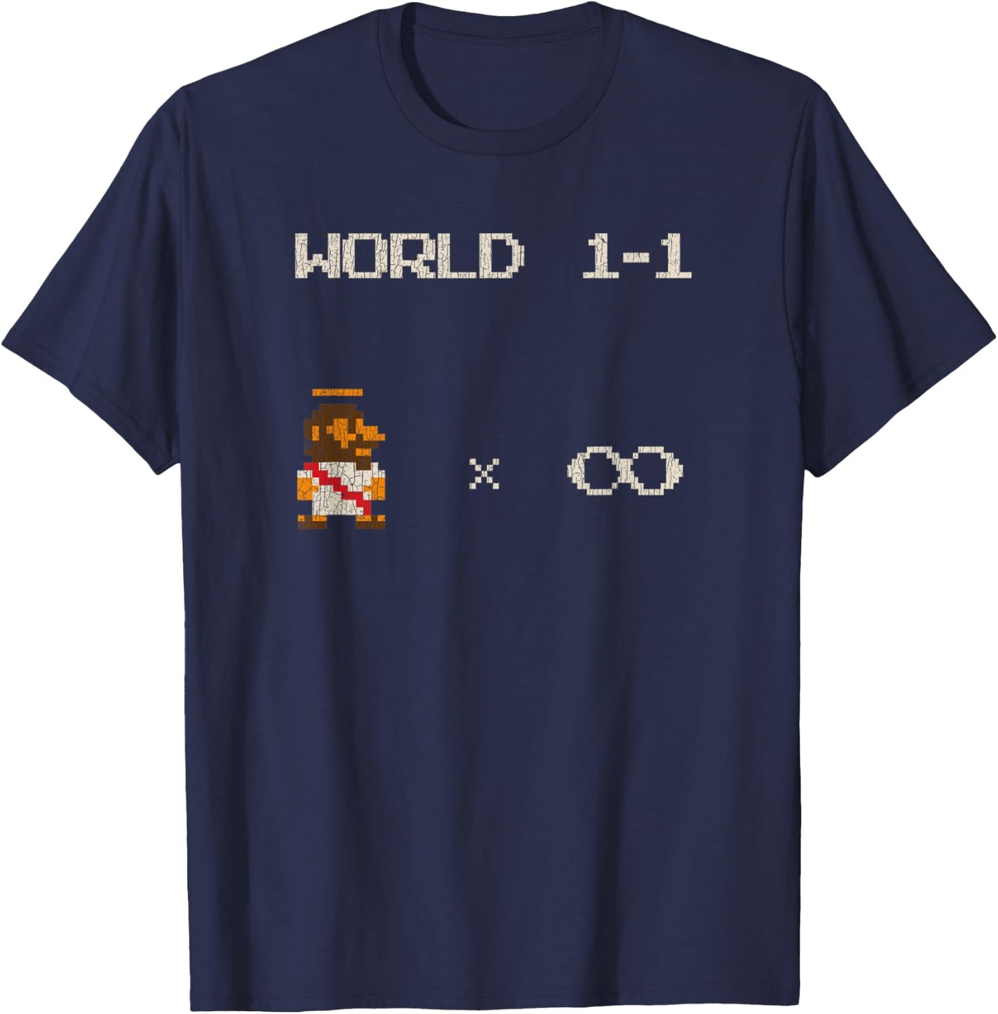 8 Bit Bible Video Game Jesus Gaming T-Shirt - T-Shirt | Navy