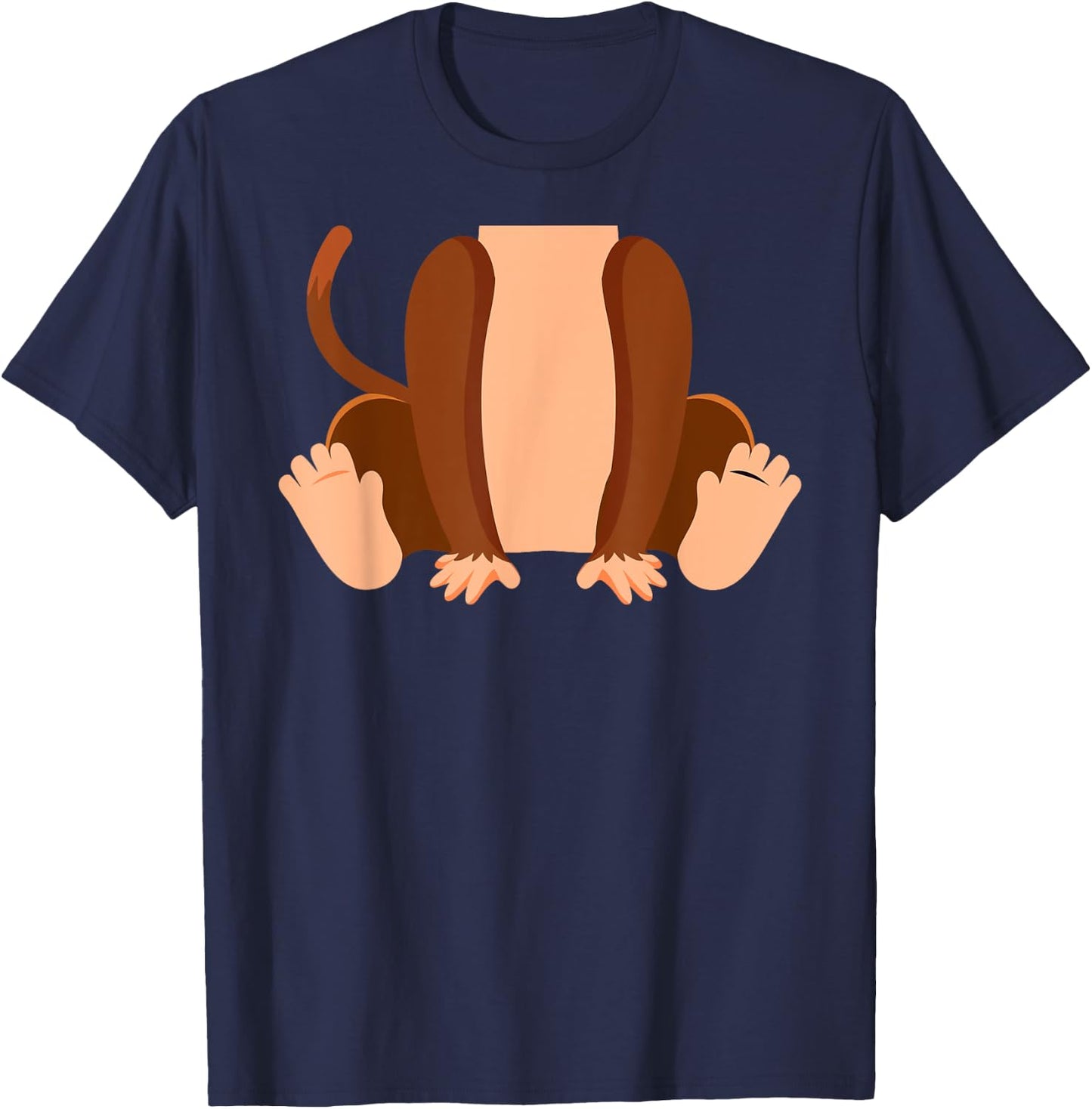 Monkey Lazy Halloween Easy Costume Funny Halloween Party T-Shirt - T-Shirt | Navy