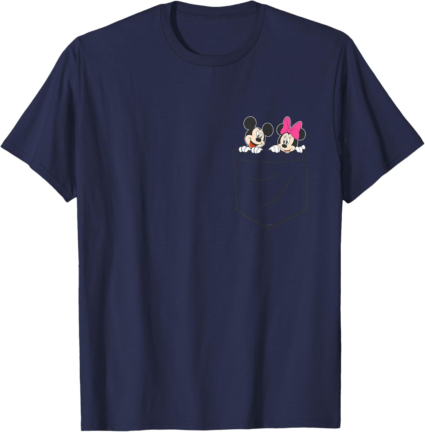Disney Mickey & Minnie Mouse Small Pocket Couple , black, s T-Shirt - T-Shirt | Navy