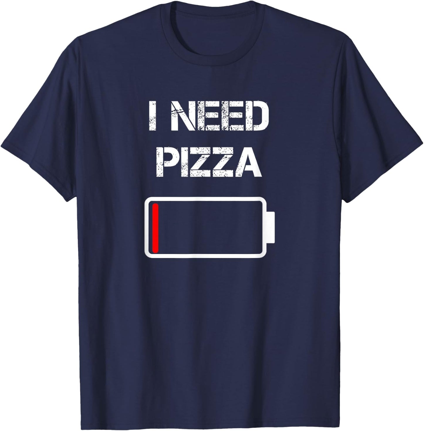 I Need Pizza | Italian Food | Pizza Lover | Funny Pizza Small T-Shirt - T-Shirt | Navy