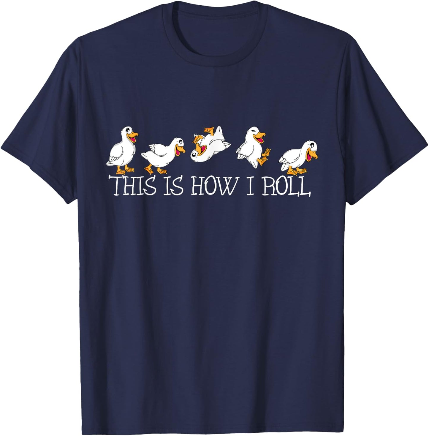 Duck Lover kids This Is How I Roll Cute Ducks T-Shirt - T-Shirt | Navy