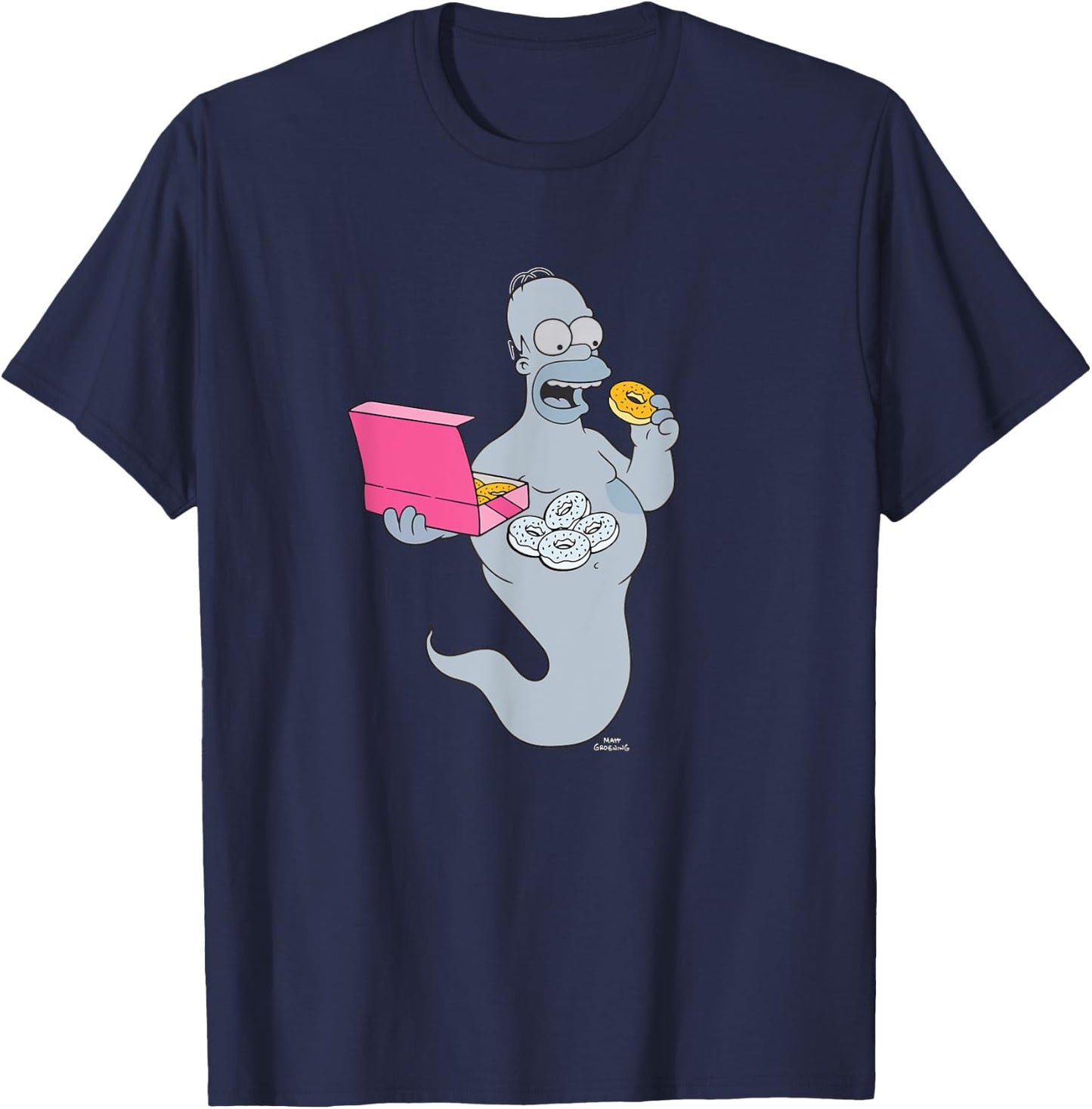 The Simpsons Homer Simson Ghost Donuts T-Shirt - T-Shirt | Navy