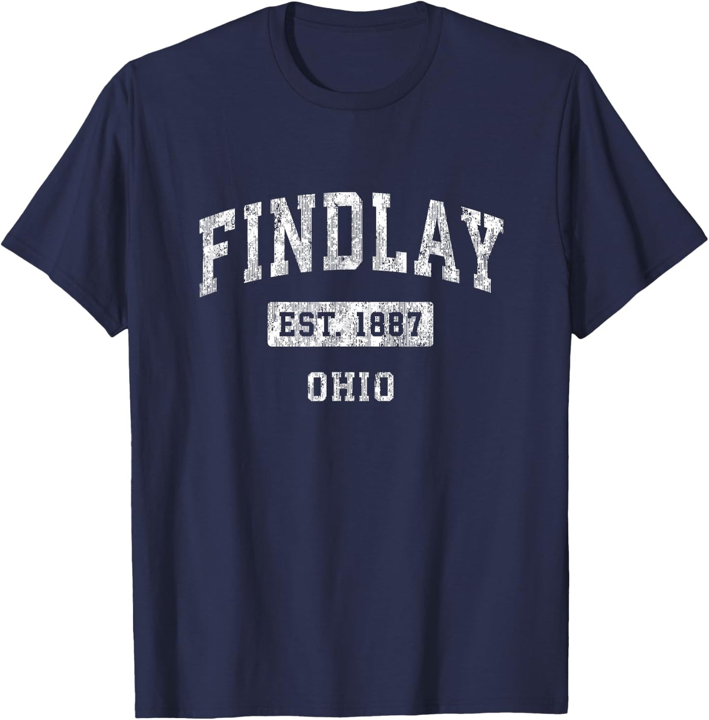 Findlay Ohio, OH, Vintage-Stil, etabliertes Sportdesign T-Shirt - T-Shirt | Navy