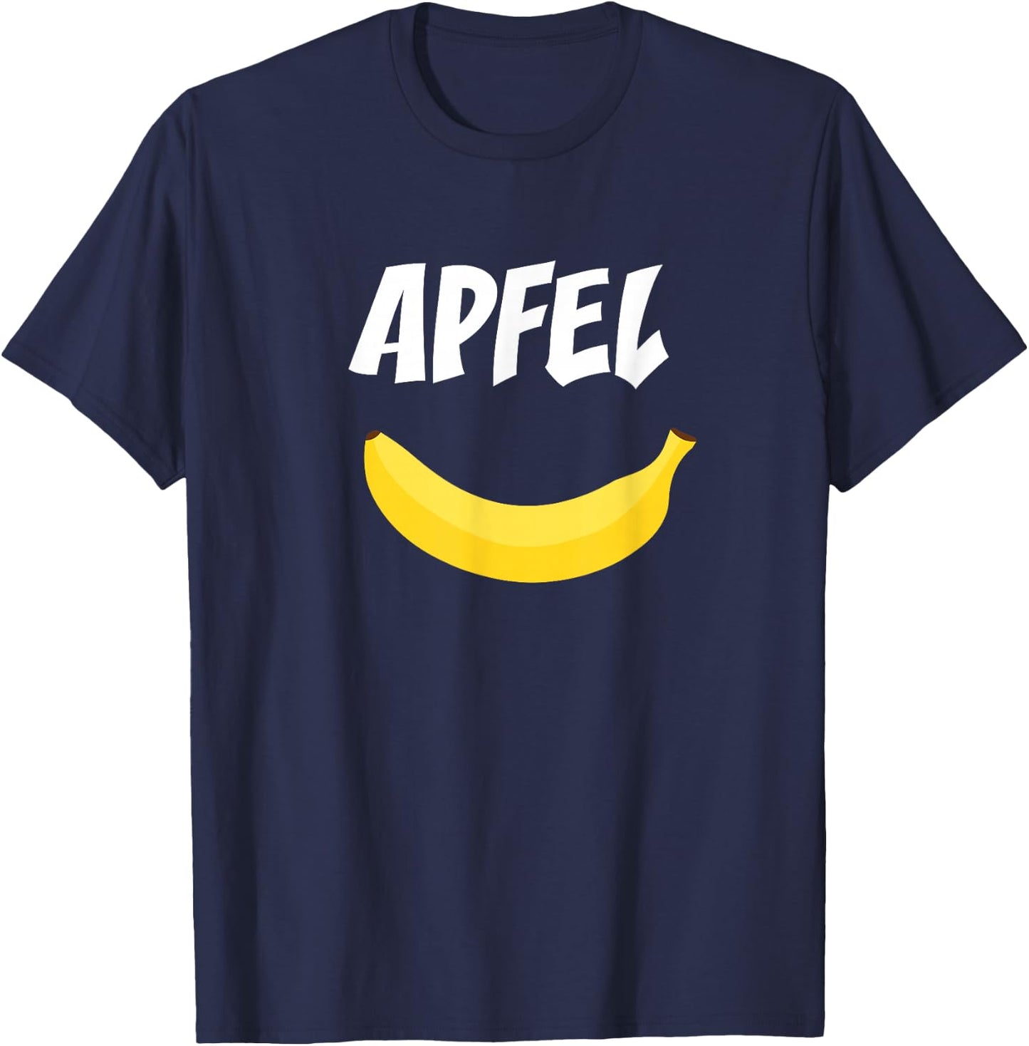 Apple with Banana Spring Summer Party Vegan Fruit , black T-Shirt - T-Shirt | Navy