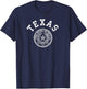 Texas Seal , Distressed Vintage Texas Flag TX T-Shirt - T-Shirt | Navy