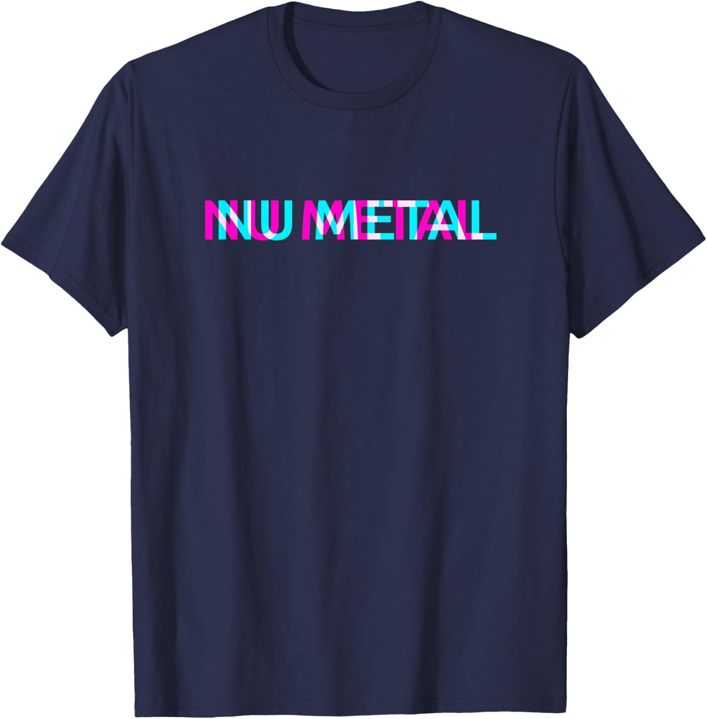Nu Metal Music Genre Glitch Art Festival Outfit T-Shirt - T-Shirt | Navy