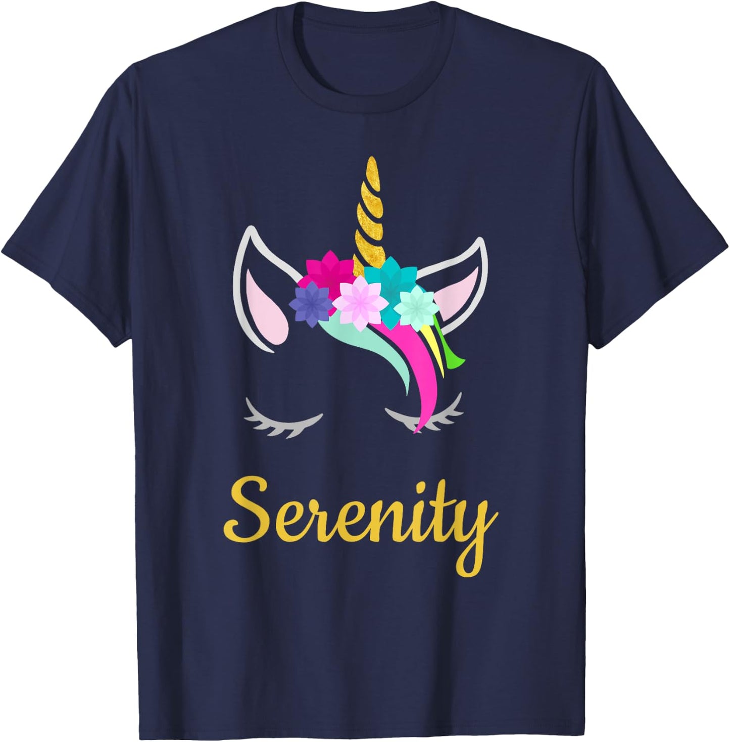 Serenity Dark Unicorn Name T-Shirt - T-Shirt | Navy