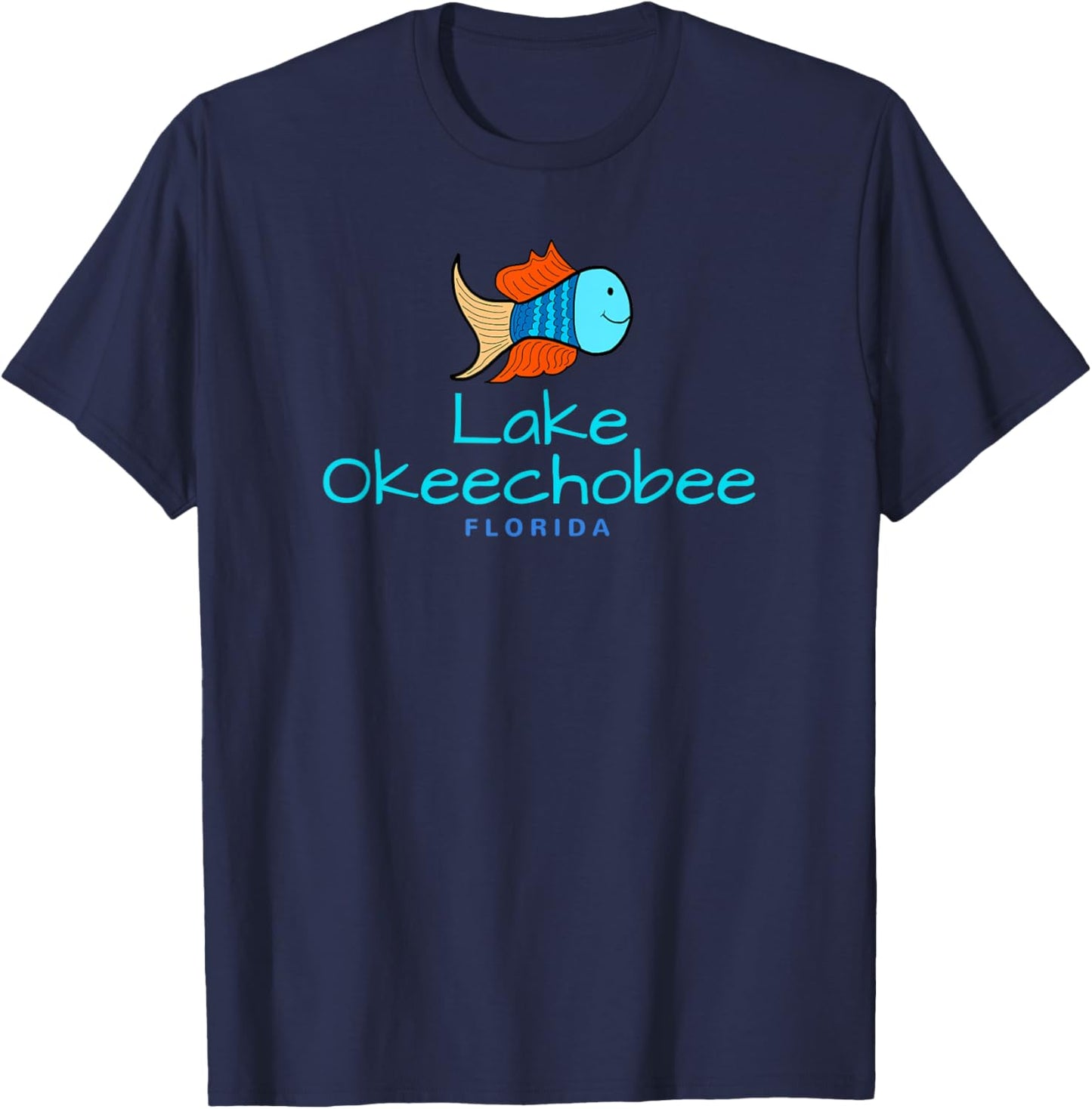 Lake Okeechobee , Florida Fun Cute Fish T-Shirt - T-Shirt | Navy