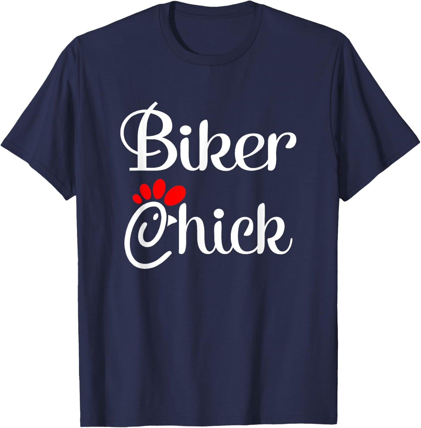 Biker Chick Motorcycle T-Shirt - T-Shirt | Navy