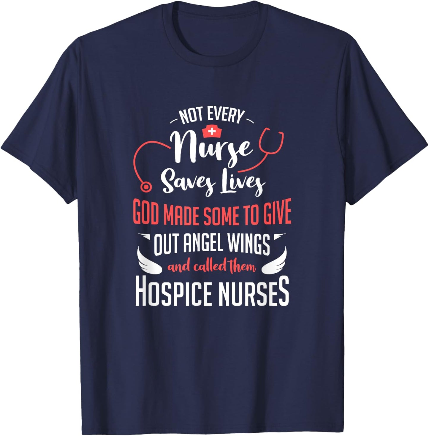 Hospice Nurse Shirt Women Stethoscope Palliative Care T-Shirt - T-Shirt | Navy