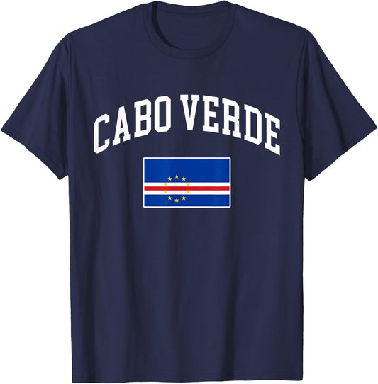 Cabo Verde Cabo Verdean Flag Retro Vintage Classic Graphic T-Shirt - T-Shirt | Navy