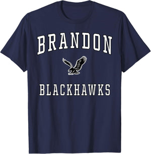 Brandon High School Blackhawks T-Shirt - T-Shirt | Navy