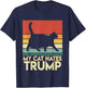 My Cat Hates Trump Funny Chonk Cat Trump Mug Shot Men Women T-Shirt - T-Shirt | Navy