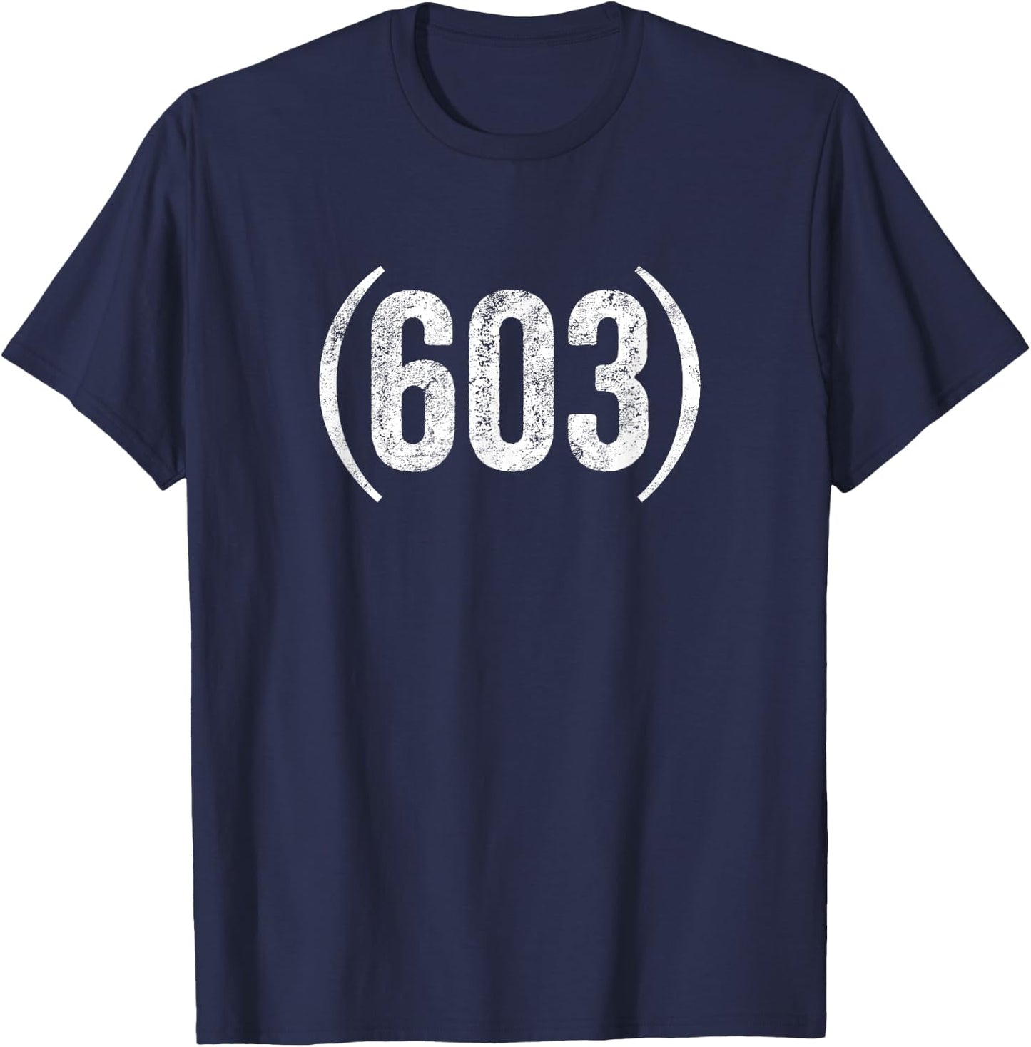 603 New Hampshire distressed area code T-Shirt - T-Shirt | Navy