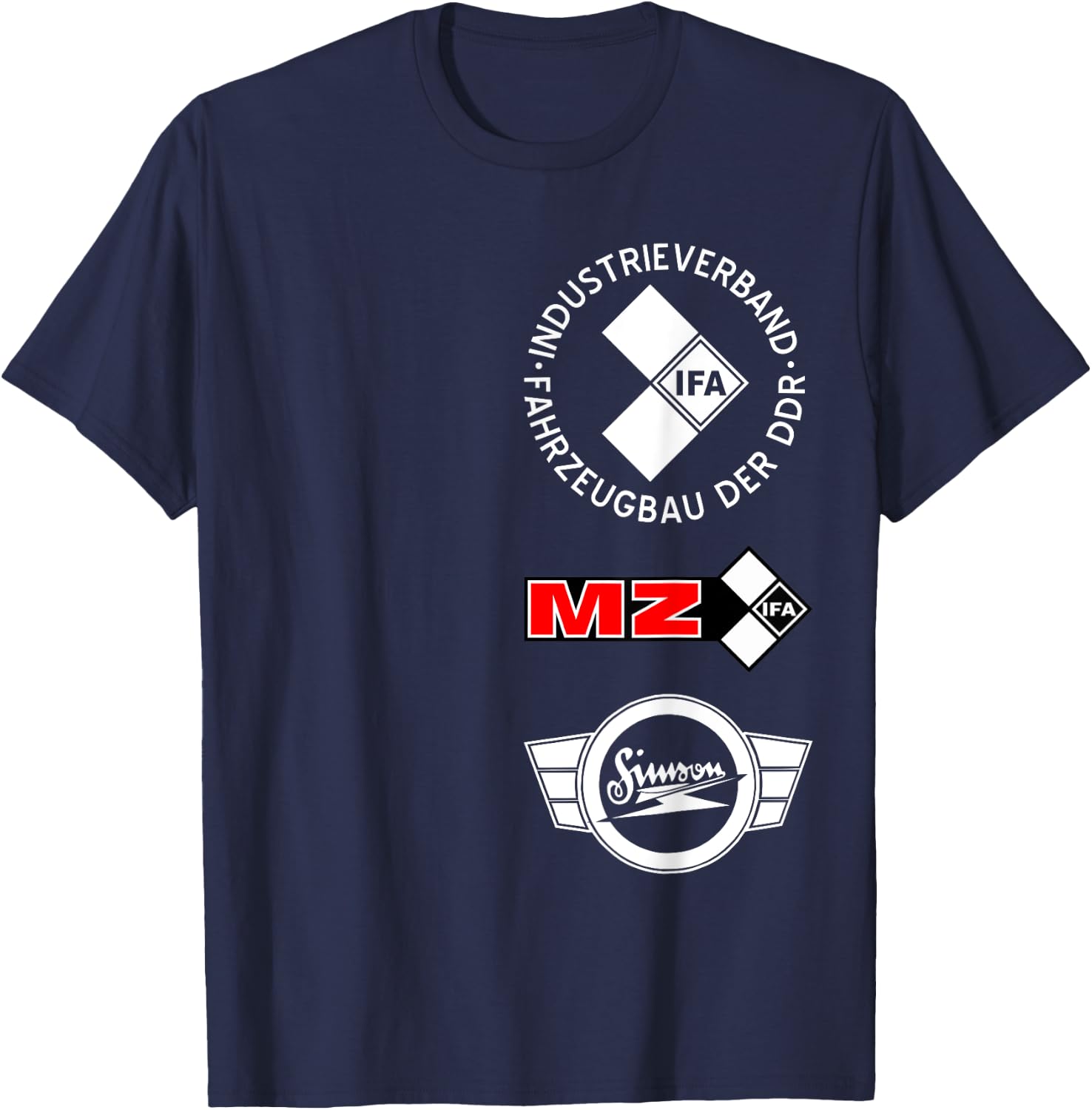 Simson IFA Suhl MZ ETZ TS ES DDR VEB Rocker Fun Gift , black T-Shirt - T-Shirt | Navy