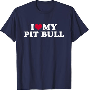 I love my Pit bull T-Shirt - T-Shirt | Navy
