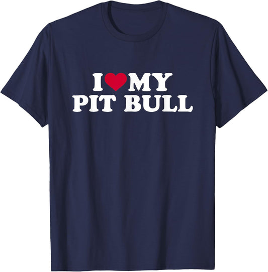 I love my Pit bull T-Shirt - T-Shirt | Navy