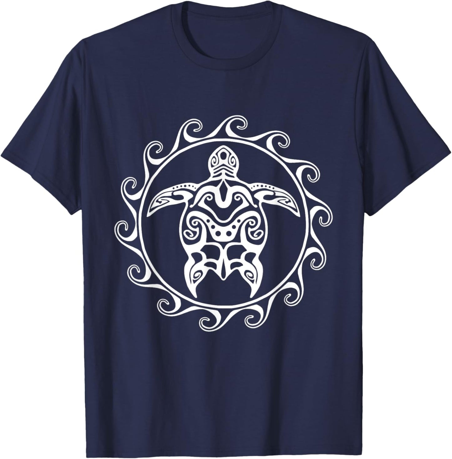 Tribal Polynesian Maori Sun Sea Turtle Island T-Shirt - T-Shirt | Navy