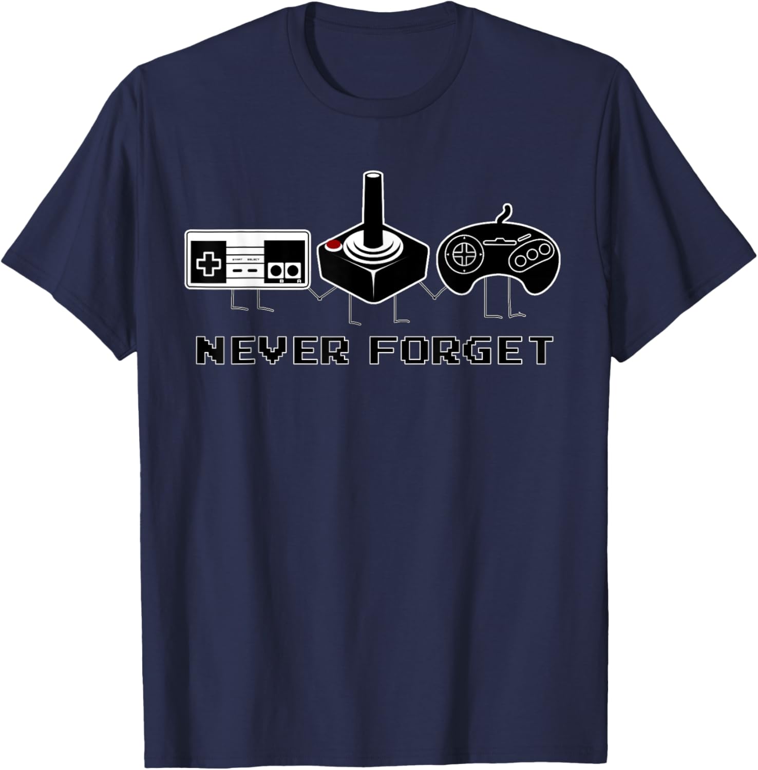 Never Forget Retro Video Games Funny Gamer Gift T-Shirt - T-Shirt | Navy