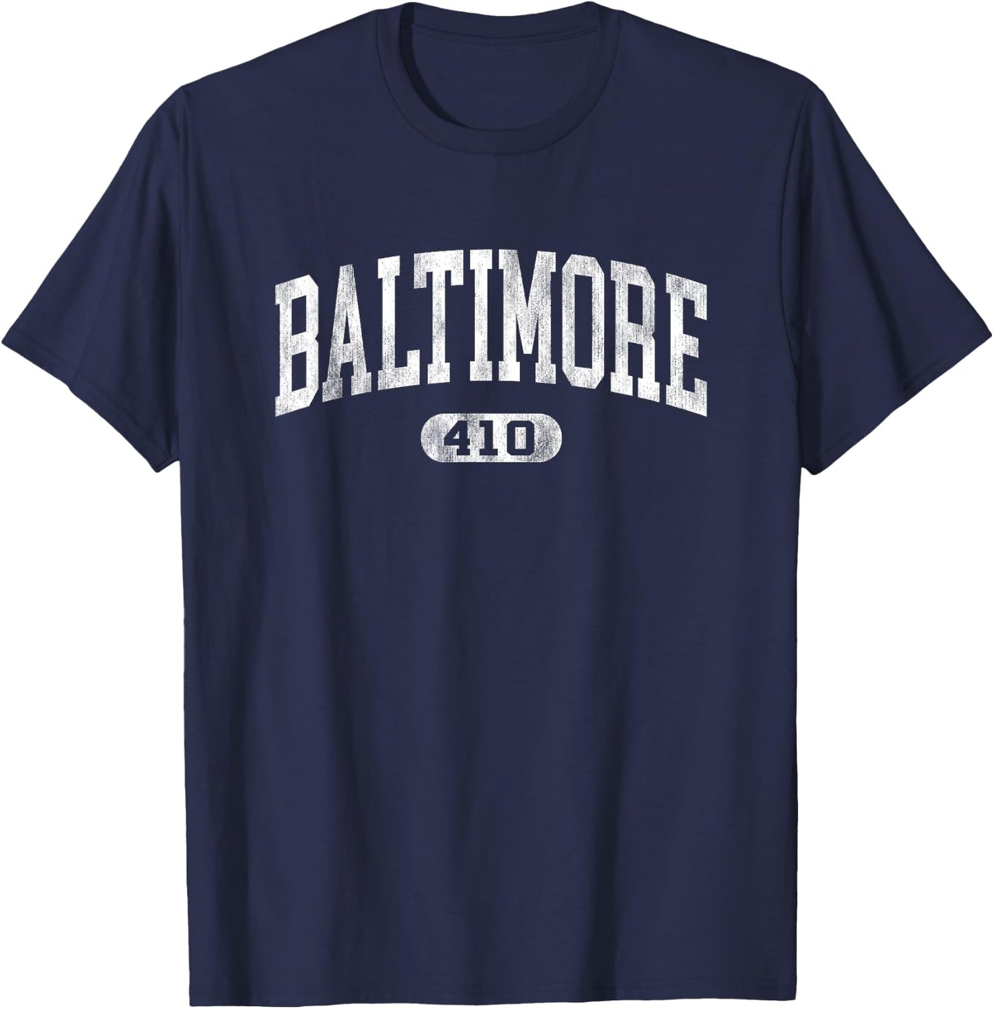 Retro Baltimore Maryland Souvenir Area Code 410 Boys Girls T-Shirt - T-Shirt | Navy
