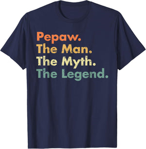 Pepaw Man Myth Legend Father Dad Uncle Gift T-Shirt - T-Shirt | Navy