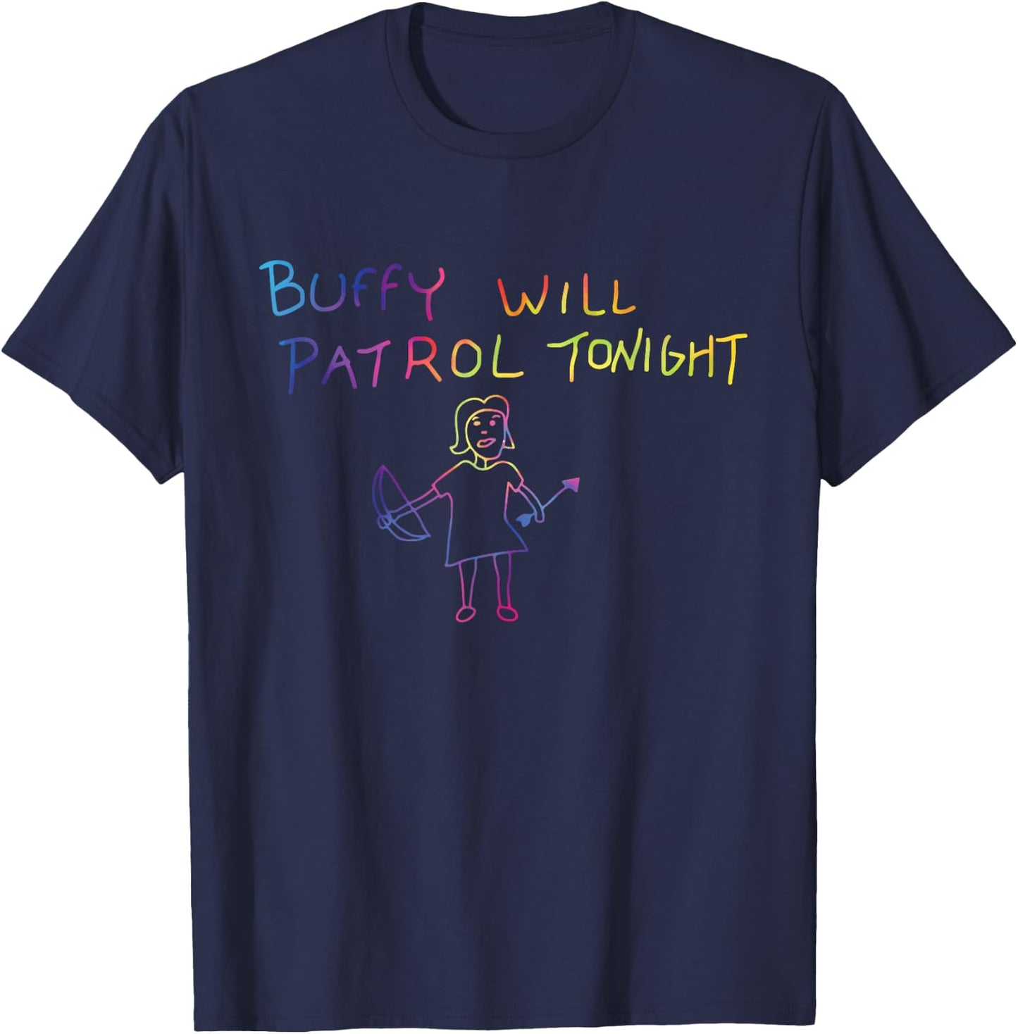 Buffy Will Patrol Tonight T-Shirt - T-Shirt | Navy