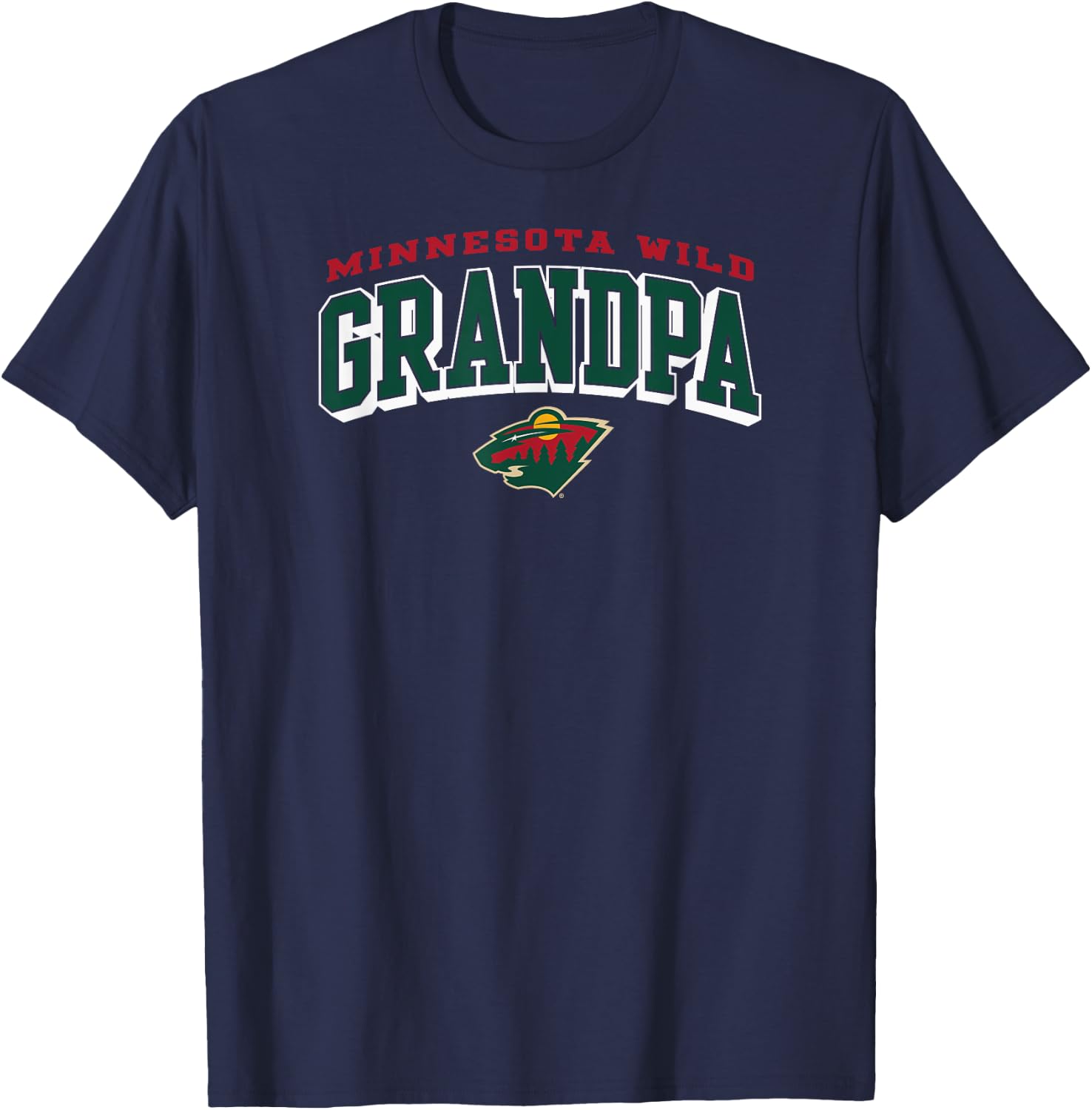 Minnesota Wild Grandpa Arch Black NHL Officially Licensed T-Shirt - T-Shirt | Navy