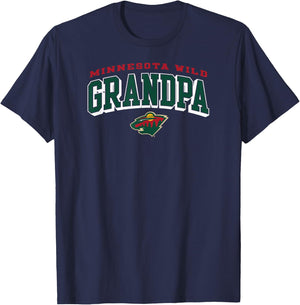 Minnesota Wild Grandpa Arch Black NHL Officially Licensed T-Shirt - T-Shirt | Navy